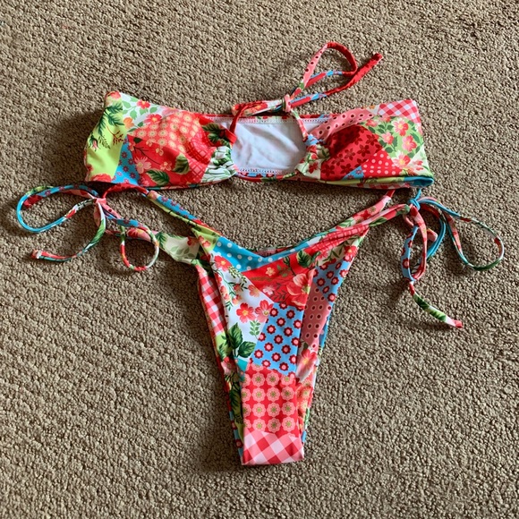 NEW Shein Allover Print Tie Side Bikini Swimsuit - Picture 5 of 10